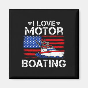 Aimant Les hommes aiment le motorboating drapeau américai