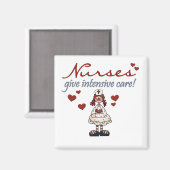 Aimant Les infirmières donnent des t-shirts et des cadeau (Recto/Verso)