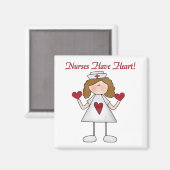 Aimant Les infirmières ont des T-shirts cardiaques et des (Recto/Verso)