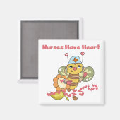 Aimant Les infirmières ont des T-shirts cardiaques et des (Recto/Verso)