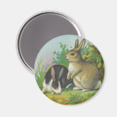Aimant Les lapins des prairies vertes (Recto/Verso)