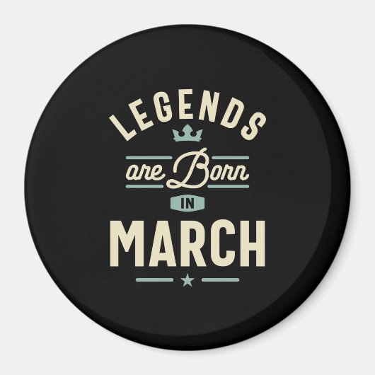 Aimant Les légendes sont nées en Mars - Mars Anniversaire (Devant)