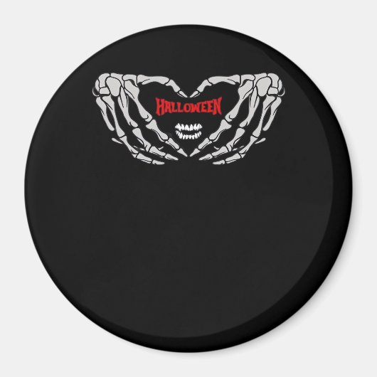Aimant Les Mains De Squelette Se Plier Dans Un Coeur. Hal (Devant)