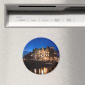 Aimant Les maisons du canal d'Amsterdam la nuit (In Situ (Lave-vaisselle))