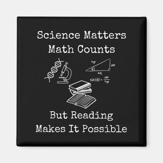 Aimant Les maths et les sciences comptent, mais la lectur (Devant)