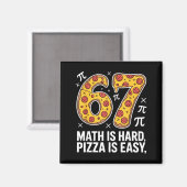 Aimant Les maths sont difficiles, la pizza est facile, jo (Recto/Verso)