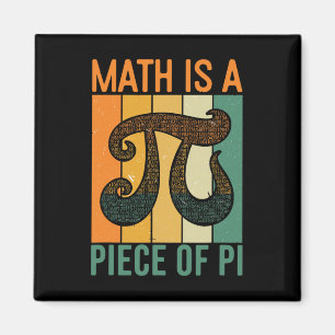 Aimant Les maths sont un morceau de Pi Retro Pi Day Profe