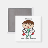 Aimant Les médecins sont de super héros (Recto/Verso)