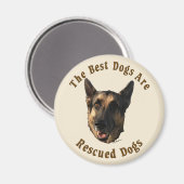 Aimant Les meilleurs chiens sont Secourus - Chien berger (Recto/Verso)