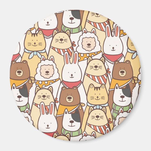Aimant Les mignons animaux (Devant)