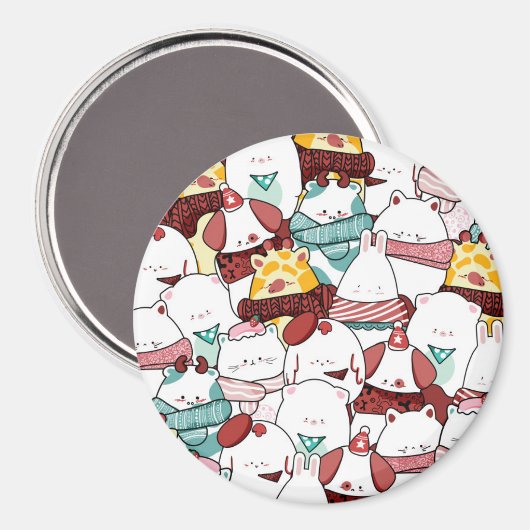 Aimant Les mignons animaux (Recto/Verso)