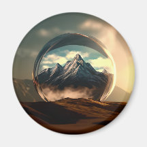Les montagnes dans un globe à bulles
