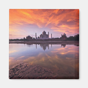 Aimant Les monuments   Coucher de soleil de Taj Mahal