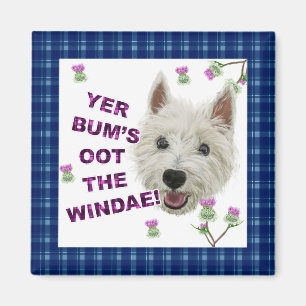 Aimant Les mots de Westie petit de la sagesse
