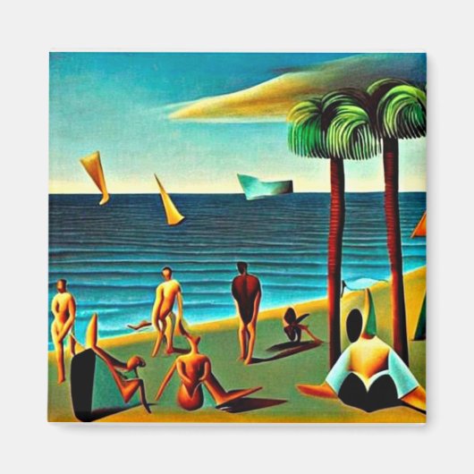 Aimant Les naturistes sur la plage (Devant)