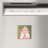 Aimant Les neigeurs par un sapin rose (In Situ (Lave-vaisselle))