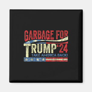 Aimant Les ordures pour Trump 2024 Drôle partisan de Trum