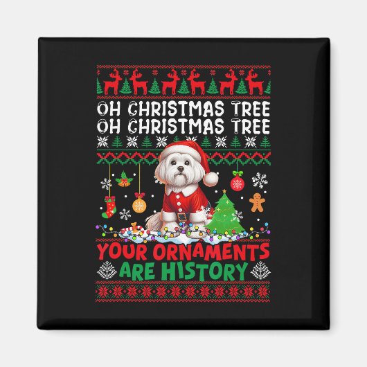 Aimant Les ornements d'arbre de Noël sont histoire Sweate (Devant)