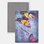 Aimant Les papillons aiment le bleu (Recto/Verso)