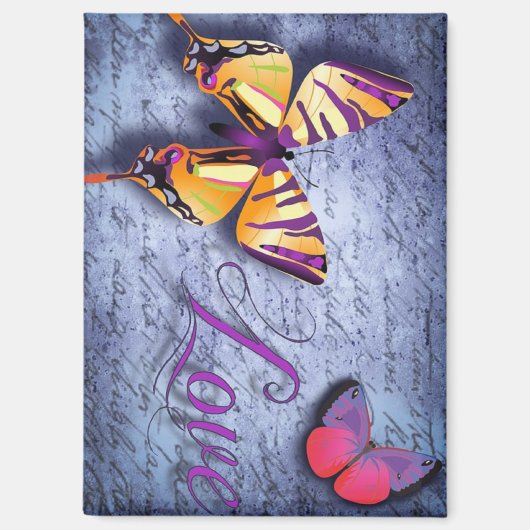 Aimant Les papillons aiment le bleu (Recto)