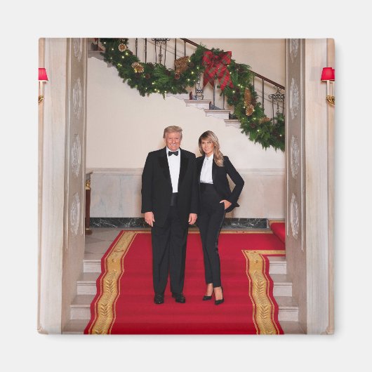 Aimant Les pas de Noël Président Donald Trump & Melania (Devant)