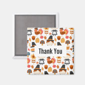 Aimant Les pèlerins de Thanksgiving récoltent le Merci Mo (Recto/Verso)