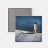 Aimant Les phares | Frankfort Lighthouse Lake Michigan (Recto/Verso)