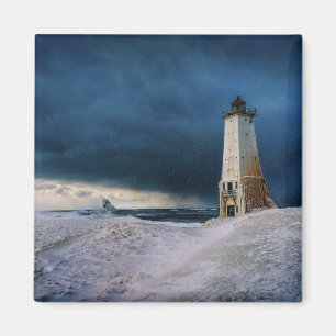 Aimant Les phares   Frankfort Lighthouse Lake Michigan