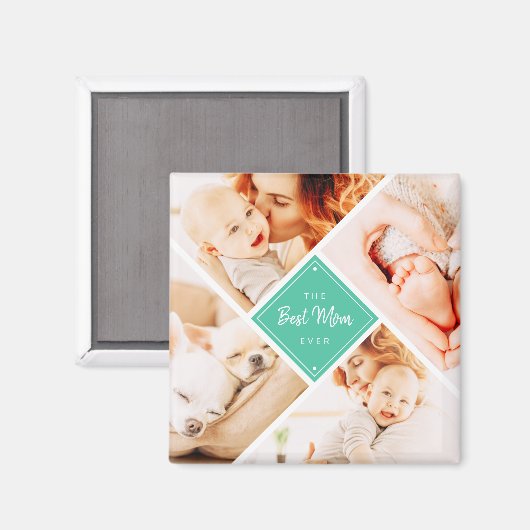 Aimant Les photos de Best Maman Ever Modern Custom (Recto/Verso)