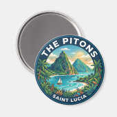 Aimant Les Pitons Sainte-Lucie (Recto/Verso)