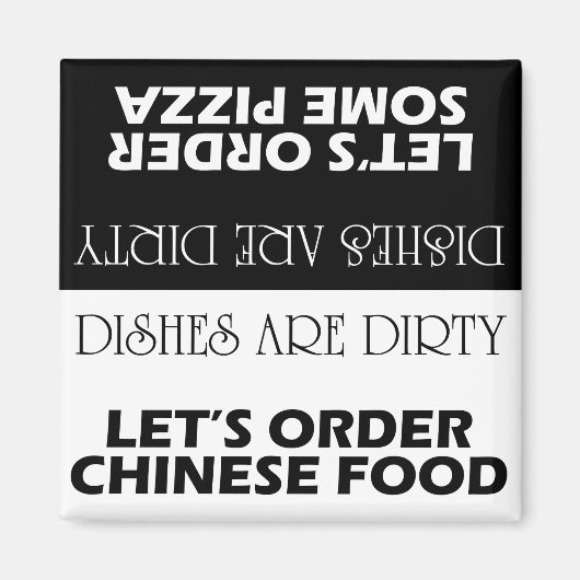 Aimant Les plats sont salés Commandez Livraison double (Devant)