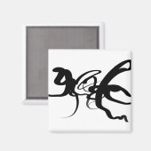 Aimant Les Plongeurs : Noir et Blanc Abstrait (Recto/Verso)