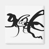 Aimant Les Plongeurs : Noir et Blanc Abstrait (Devant)