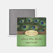 Aimant Les plumes de Peacock sauvent l'aimant de la date (Recto/Verso)