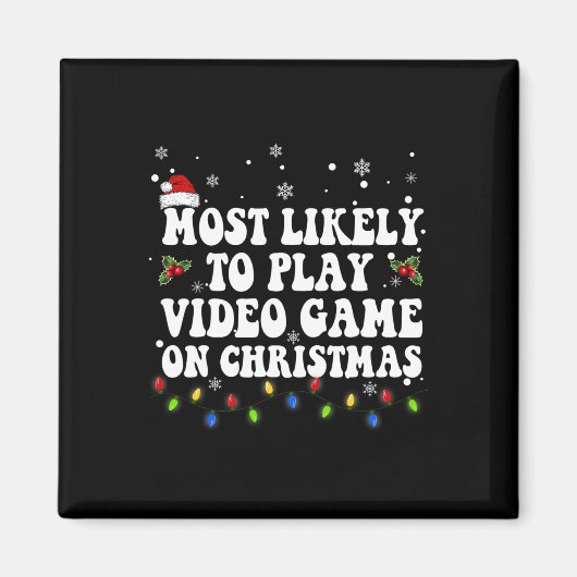 Aimant Les Plus Probables À Jouer Jeu Vidéo Sur Noël Père (Devant)