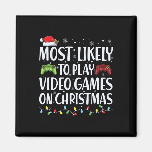 Aimant Les Plus Probables À Jouer Jeu Vidéo Sur Noël Père (Devant)