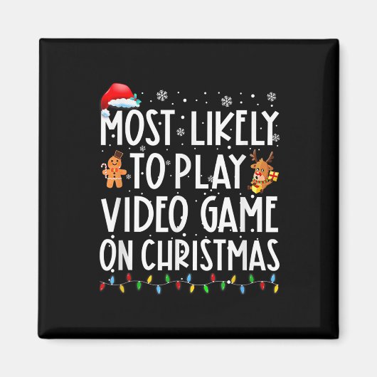 Aimant Les Plus Probables À Jouer Jeu Vidéo Sur Noël Père (Devant)