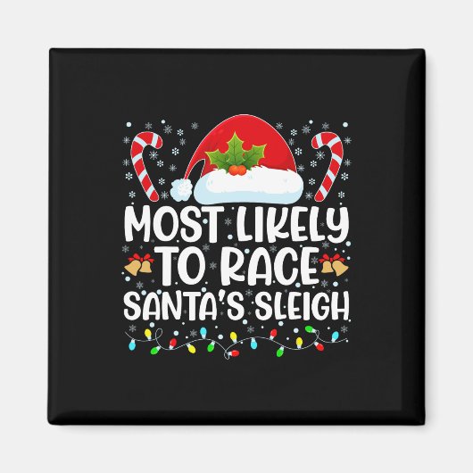 Aimant Les Plus Probables De Course Père Noël Sleigh Fami (Devant)