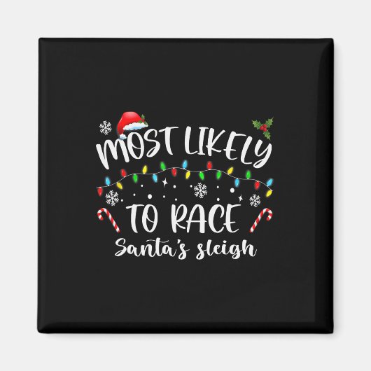 Aimant Les Plus Probables De Course Père Noël Sleigh Fami (Devant)