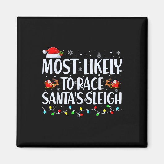 Aimant Les Plus Probables De Course Père Noël Sleigh Fami (Devant)