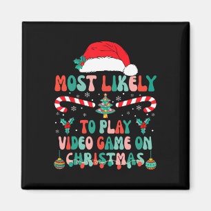 Aimant Les Plus Probables De Jouer Jeu Vidéo Jeu Xmas Cor