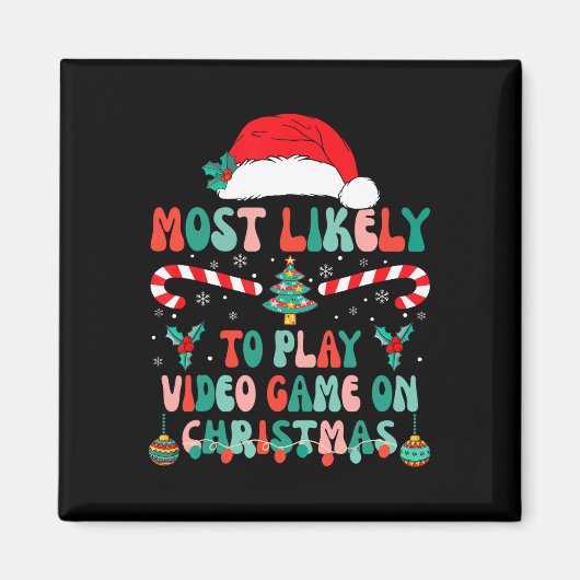 Aimant Les Plus Probables De Jouer Jeu Vidéo Jeu Xmas Cor (Devant)