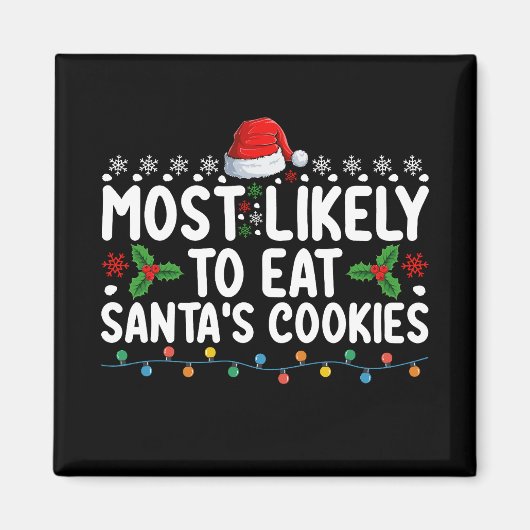 Aimant Les Plus Susceptibles De Manger Père Noël Cookies (Devant)
