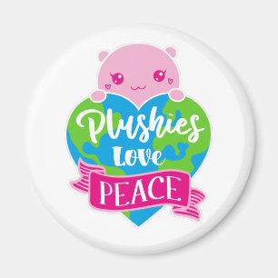 Aimant Les Plushies aiment la paix Cute Kawaii Coeur Te