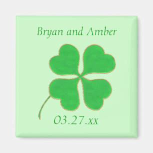 Aimant Les points verts d'or de shamrock, sauvent le