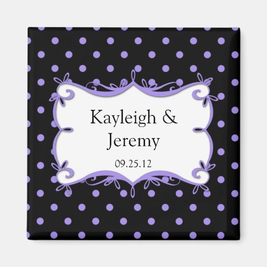 Aimant Les Pois violets et noirs sauvent la date Magn (Devant)