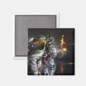 Aimant Les pompiers éteignent un incendie dans un entraîn (Recto/Verso)