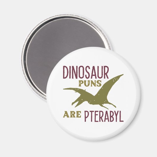 Aimant Les Puns De Dinosaure Sont Ptérabyle (Recto/Verso)
