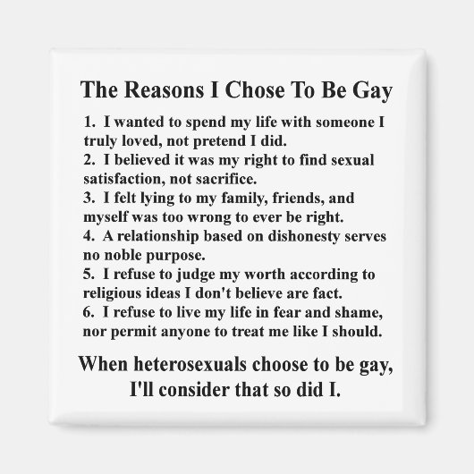 Aimant Les raisons pour lesquelles je suis gay (Devant)