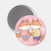 Aimant Les renards mignons (Recto/Verso)
